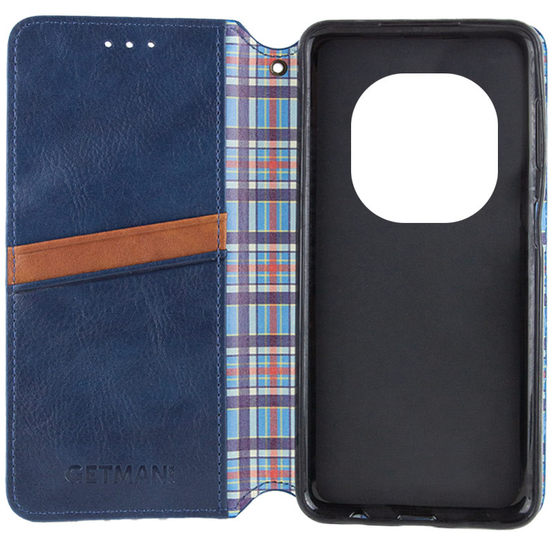 Шкіряний чохол-книжка GETMAN Cubic (PU) на Xiaomi Redmi Note 14 Pro 5G / 14 Pro+ (Синій) в магазині vchehle.ua