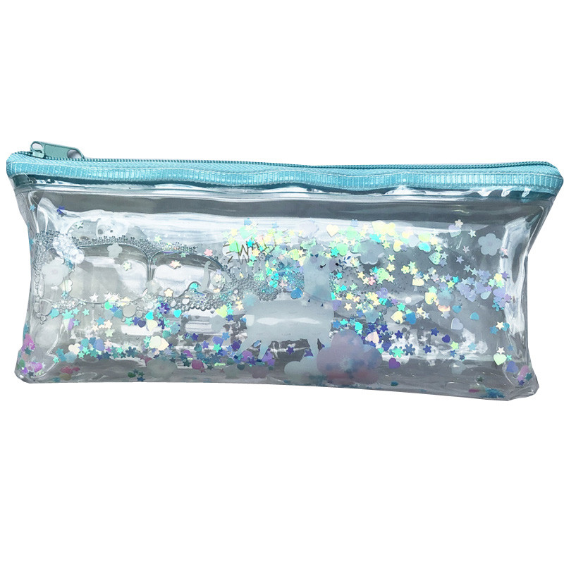 

Пенал для канцелярии Sunsin Lama with water and sparkles (Бирюзовый) 717636
