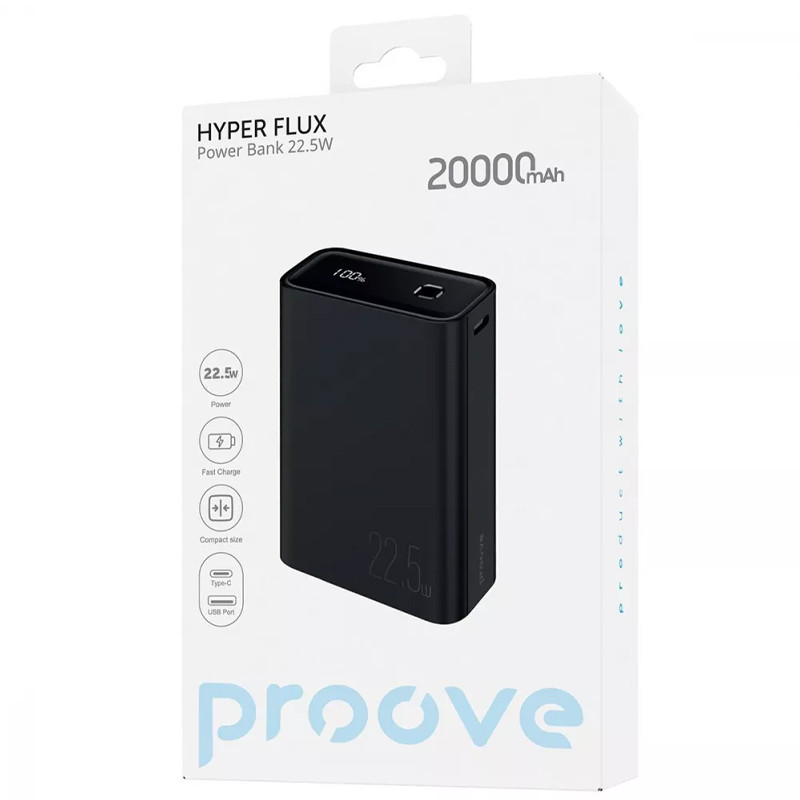 Фото Портативний ЗП Proove Hyper Flux 22.5W 20000 mAh (Black) в маназині vchehle.ua