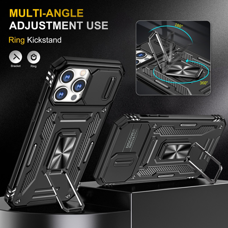 Ударопрочный чехол Camshield Army Ring для Apple iPhone 13 Pro Max (6.7") (Черный / Black) в магазине vchehle.ua
