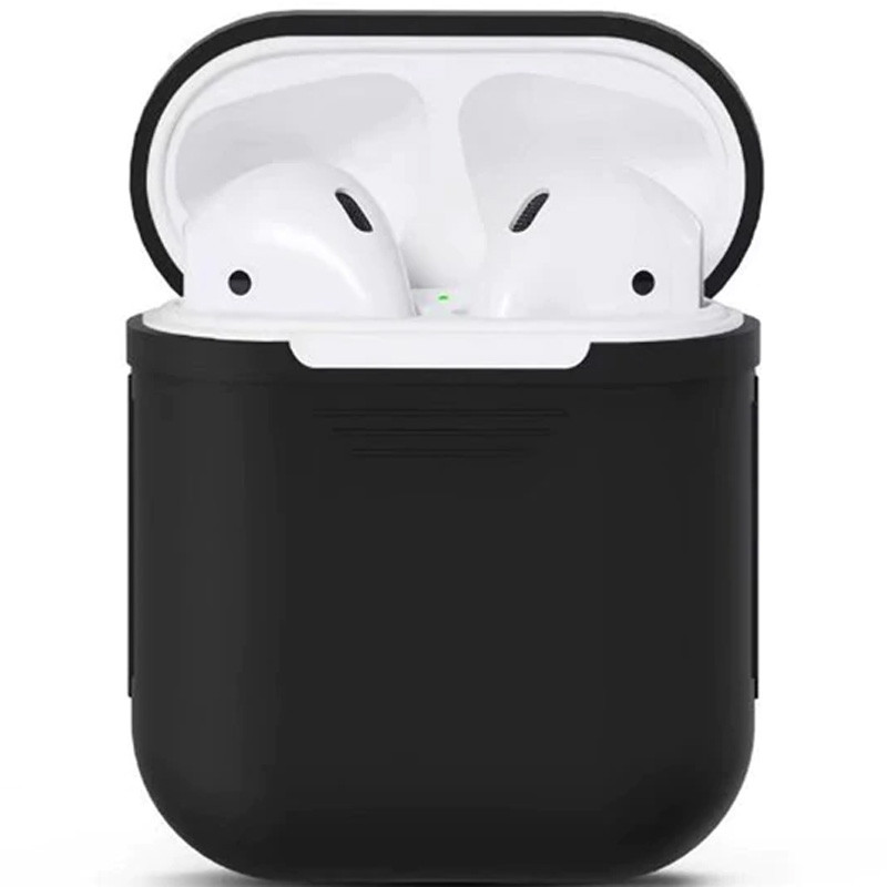 

Силиконовый футляр для наушников Airpods Ultra Slim (Черный) 686477