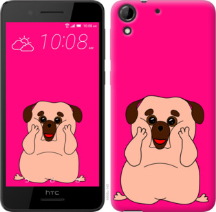 

Чехол Весёлый мопс для HTC Desire 728G 928371