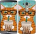 Чехол Зеленоглазый кот в очках для LG G3 D855
