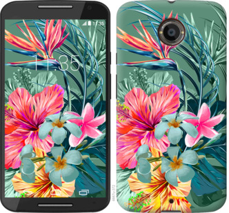 

Чехол Тропические цветы v1 для Motorola Moto X2 845323