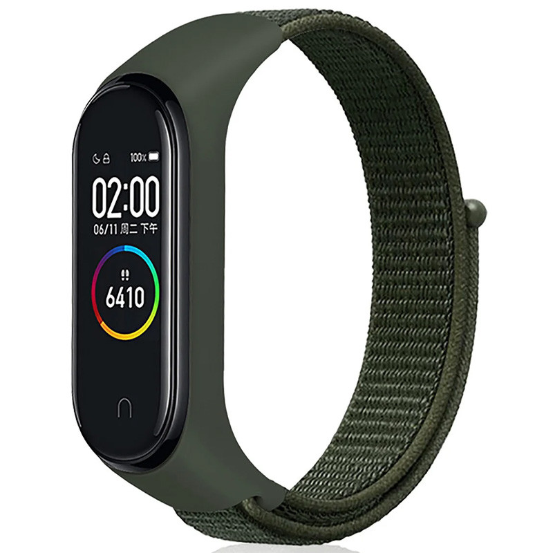 Ремінець Nylon для Xiaomi Mi Band 3/4/5/6/7 (Зелений)