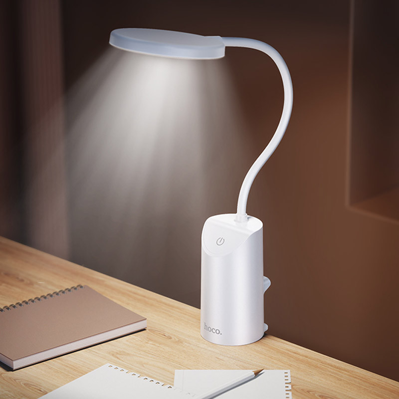 Купить Настольная LED лампа Hoco HX10 Clip table lamp (1200mAh) (White) на vchehle.ua