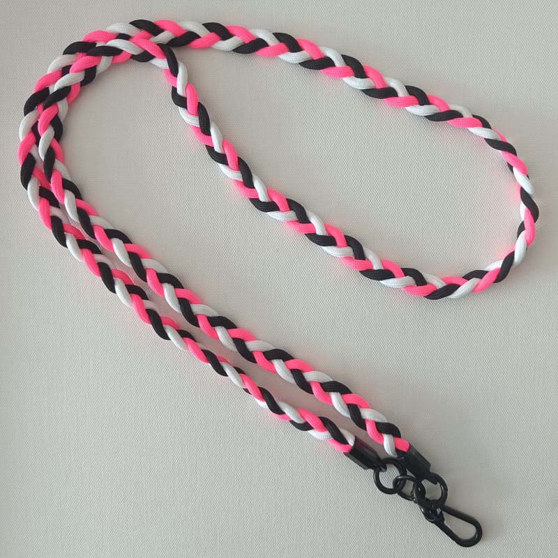 Фото Плетенный шнурок (5мм) 120см (Black / Pink / White) на vchehle.ua