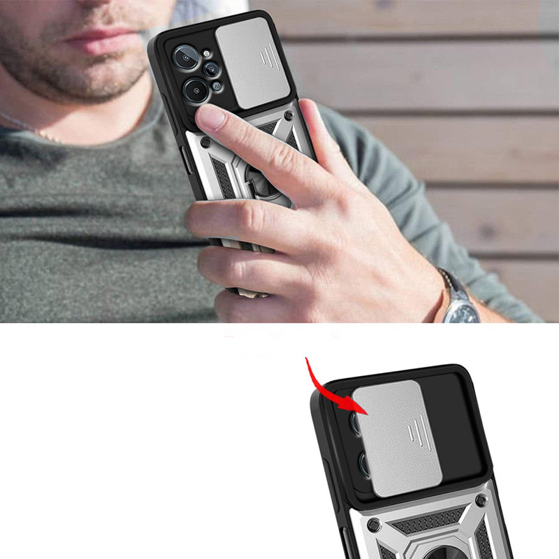 Фото Ударопрочный чехол Camshield Serge Ring для Realme C31 (Серебряный) в магазине vchehle.ua