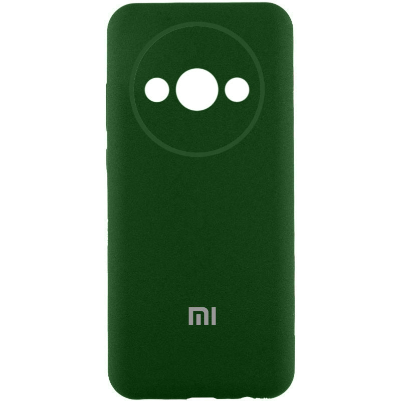 Чехол Silicone Cover Lakshmi Full Camera (AA) with logo для Xiaomi Redmi A3 (Зеленый / Dark green)