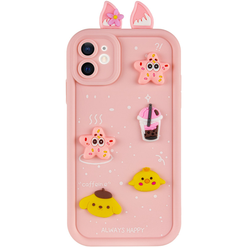 Фото Чехол TPU Toys Case with Ears для Apple iPhone 12 (6.1") (Light Pink) на vchehle.ua
