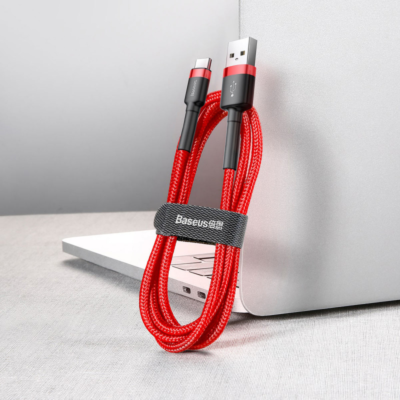 Купить Дата кабель Baseus Cafule Type-C Cable 3A (0.5m) (CATKLF-A) (Красный) на vchehle.ua