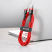 Купить Дата кабель Baseus Cafule Type-C Cable 3A (0.5m) (CATKLF-A) (Красный) на vchehle.ua