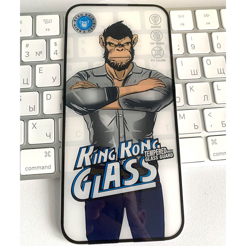 Фото Защитное 2.5D стекло King Kong HD для Apple iPhone 14 Pro Max / 15 Plus / 16 Plus (6.7") (Черный) в магазине vchehle.ua