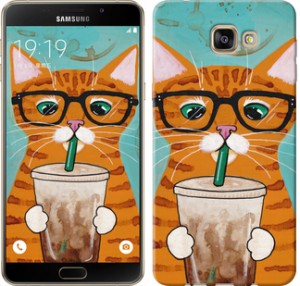 Чехол Зеленоглазый кот в очках для Samsung Galaxy A9 A9000