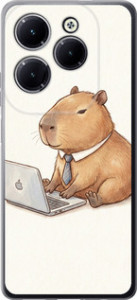 Чехол Funny Capybara CEO Working для Infinix Hot 40