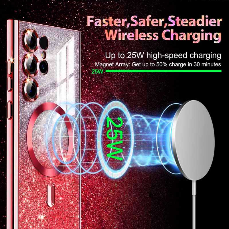 TPU чохол Delight case with Magnetic Safe з захисними лінзами на камеру на Samsung Galaxy S25 Ultra (Червоний / Red) в магазині vchehle.ua