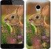 Чехол Кролик и цветы для Meizu M3