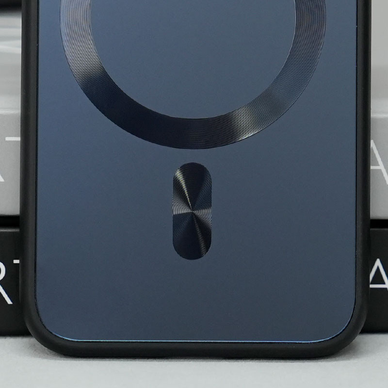 Фото Чохол TPU+Glass Sapphire Midnight with Magnetic Safe на Apple iPhone 12 (6.1") (Чорний / Black) на vchehle.ua
