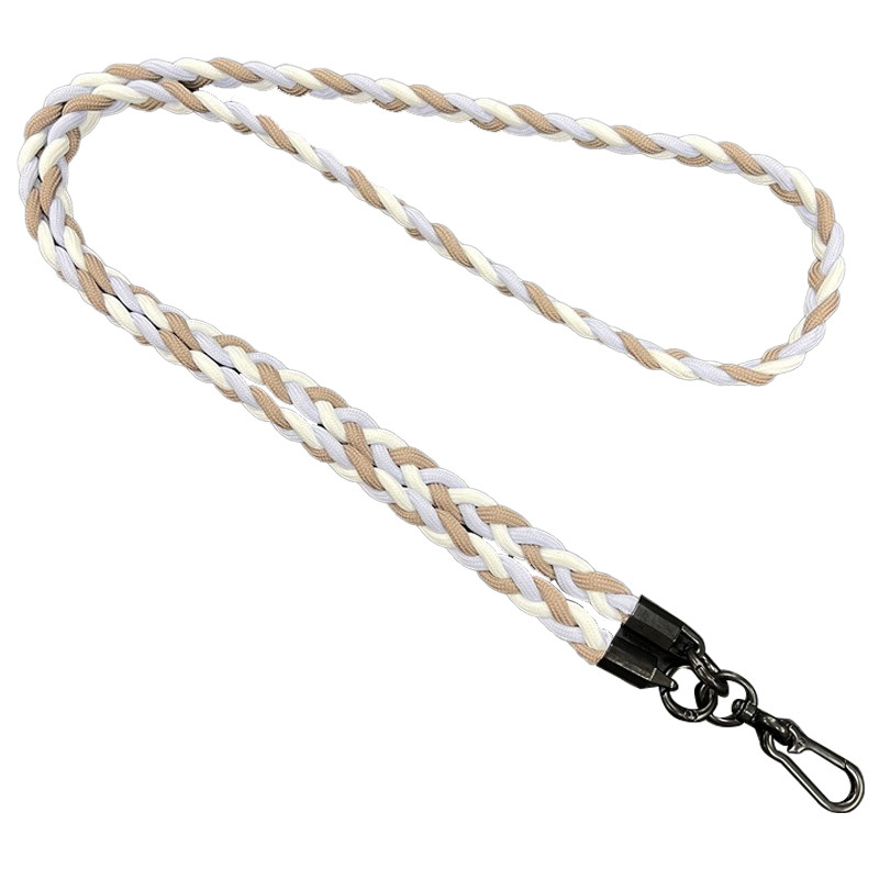 Плетенный шнурок (5мм) 120см (Camel / Purple / White)