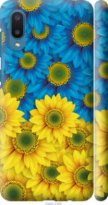Чехол Жёлто-голубые цветы для Samsung Galaxy A02 A022G
