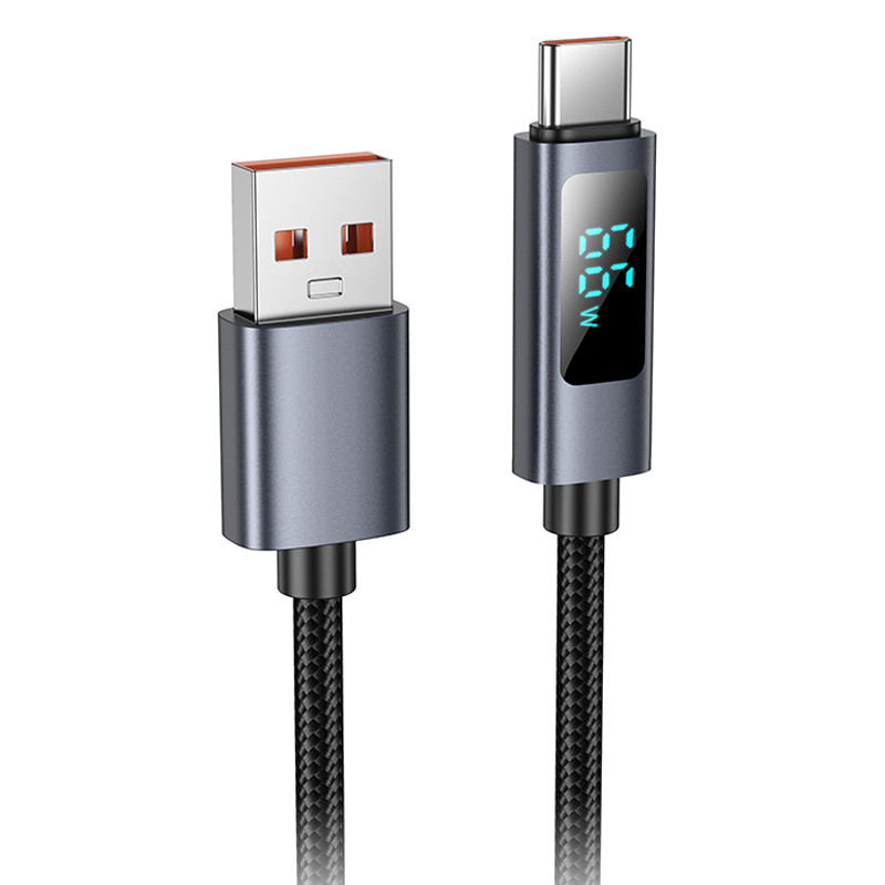 Дата кабель Hoco X112 Favor with display USB to Type-C 5A (1m) (Black)