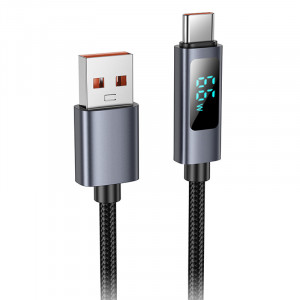 Дата кабеля Hoco X112 Favor with display USB to Type-C 5A (1m)