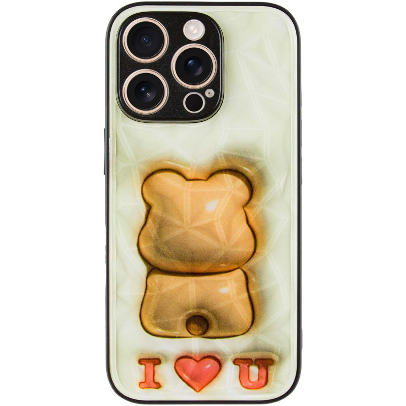 Фото TPU+PC чохол Prisma Fluffie на Apple iPhone 16 Pro (6.3") (Bear) на vchehle.ua