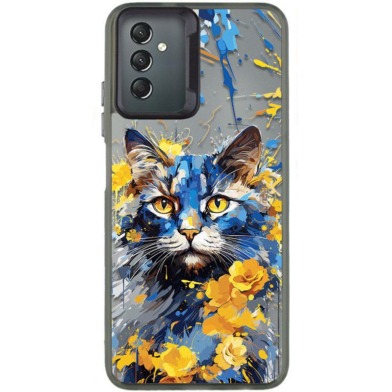 TPU+PC чехол TakiTaki Magic glow для Samsung Galaxy A24 4G (Cat / Black)