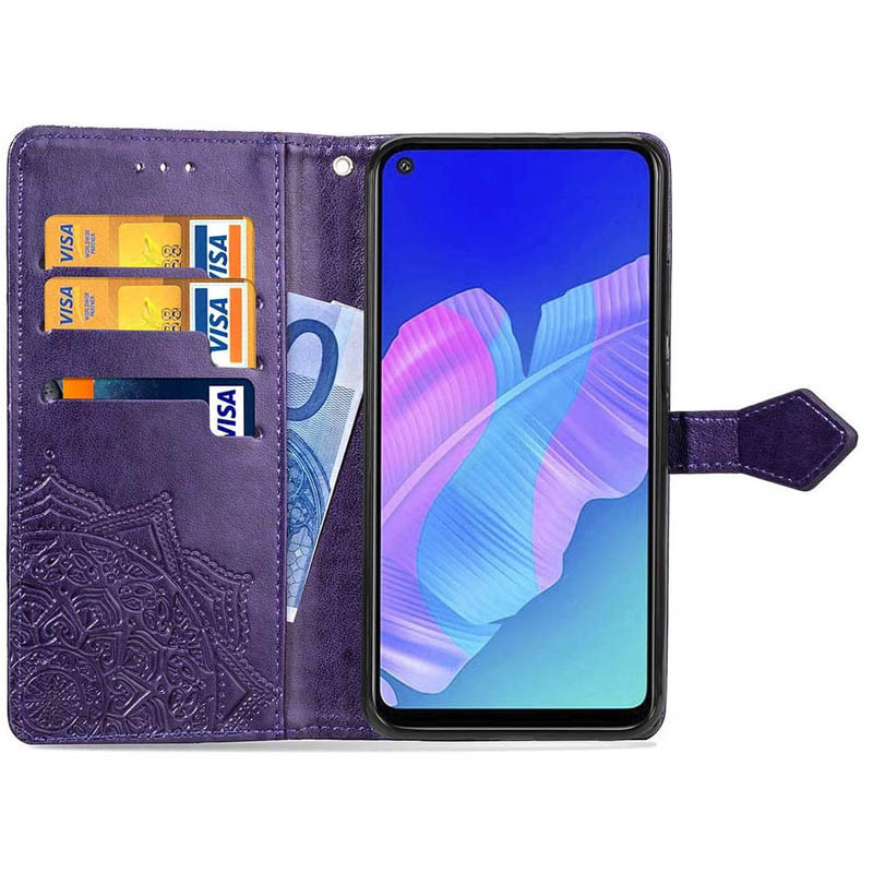 Фото Кожаный чехол (книжка) Art Case с визитницей для Samsung Galaxy A21s (Фиолетовый) на vchehle.ua