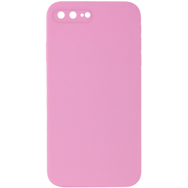 Silicone Case Square Full Camera Protective (AA) NOLOGO для Apple iPhone 7 plus / 8 plus (5.5") (Розовый / Light pink)