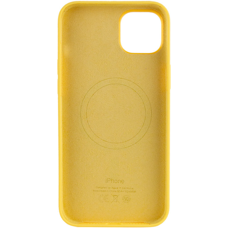 Фото Чехол Silicone case (AAA) full with Magnetic Safe для Apple iPhone 14 Pro (6.1") (Желтый / Sunglow) на vchehle.ua