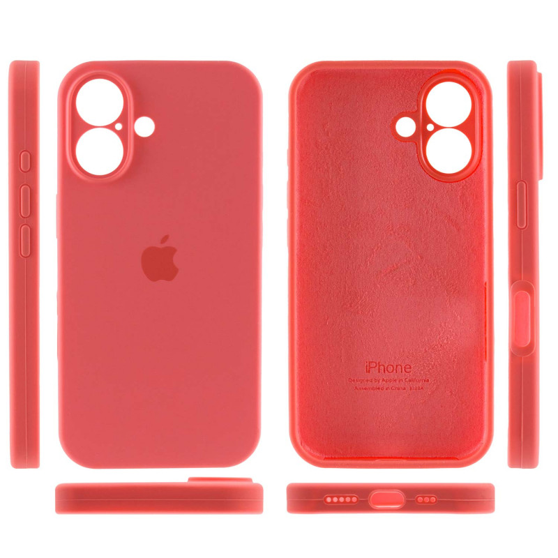 Чохол Silicone Case Full Camera Protective (AA) на Apple iPhone 16 (6.1") (Помаранчевий / Pink citrus) в магазині vchehle.ua