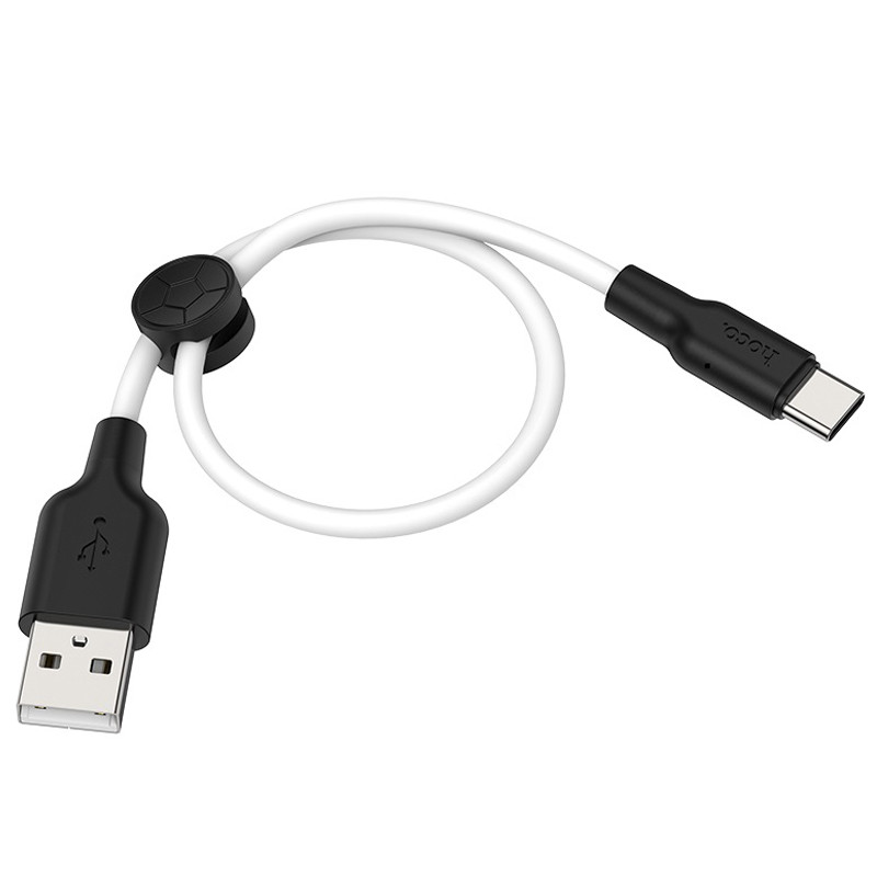 Фото Дата кабель Hoco X21 Plus Silicone Type-C Cable (0.25m) (Черный / Белый) на vchehle.ua