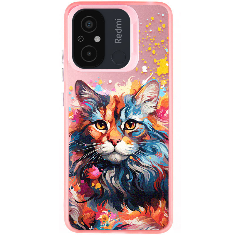 TPU+PC чехол TakiTaki Magic glow для Xiaomi Redmi 12C (Cat / Pink)