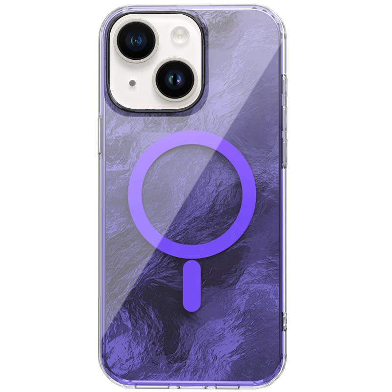 Чехол TPU Shiny Mountain (MagFit) для Apple iPhone 15 (6.1") (Purple)