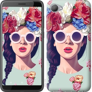 

Чехол Девушка с цветами для HTC Desire 12 670090