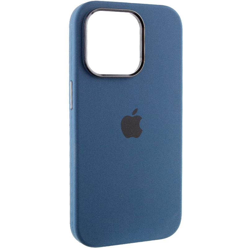 Чехол Silicone Case Metal Buttons (AA) для Apple iPhone 13 Pro (6.1") (Синий / StromBlue)