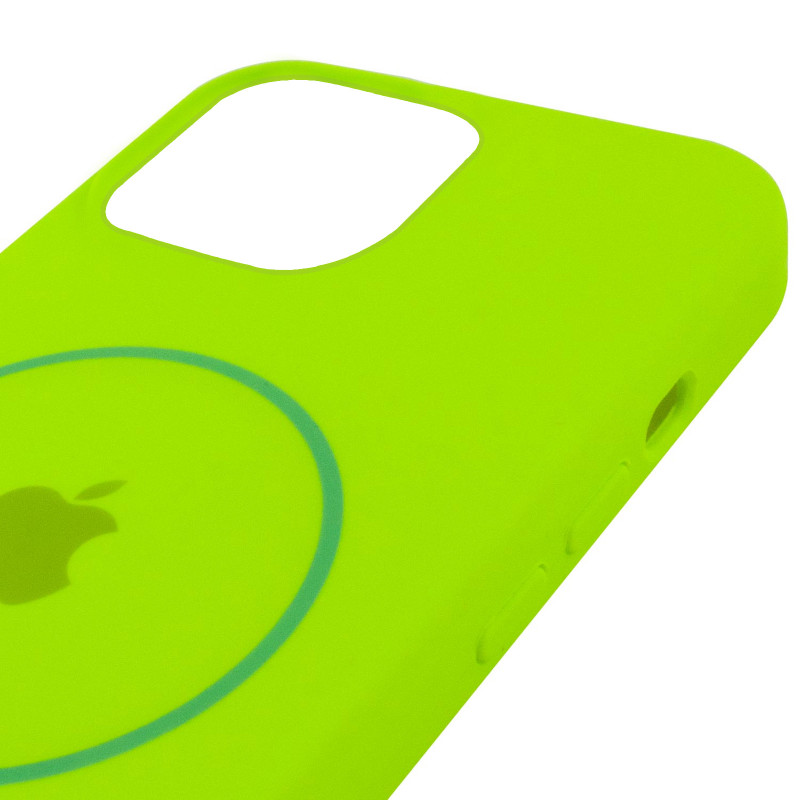 Чохол Silicone Case Full Protective (AA) with Magnetic Safe на Apple iPhone 11 Pro Max (6.5") (Салатовий / Neon green) в магазині vchehle.ua