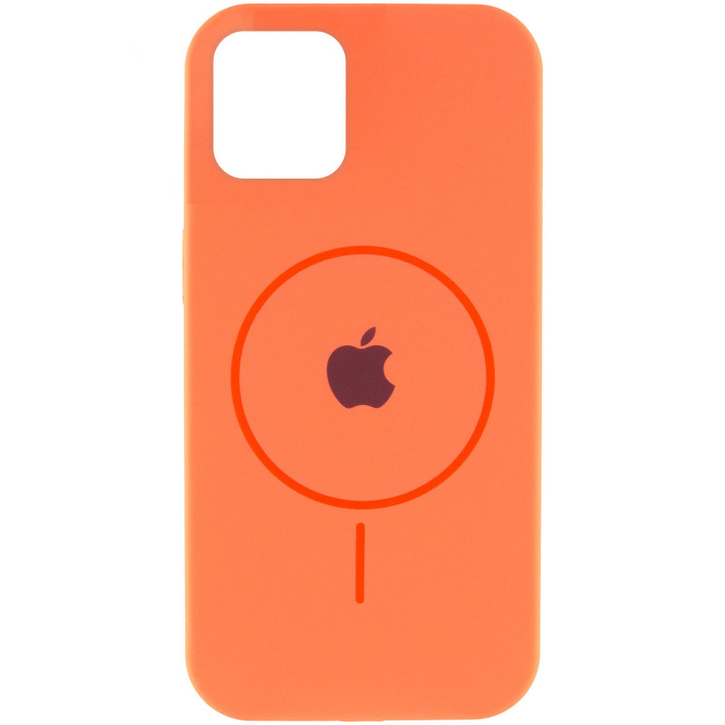 Фото Чохол Silicone Case Full Protective (AA) with Magnetic Safe на Apple iPhone 11 Pro Max (6.5") (Помаранчевий / Papaya) на vchehle.ua