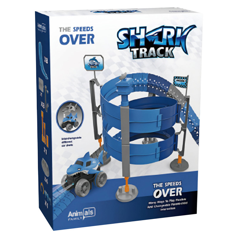 Фото Интерактивный трек с инерционной машинкой SHT 5510-9 Deluxe Edition Shark Trak (138pcs/1CAR) (Blue) в магазине vchehle.ua