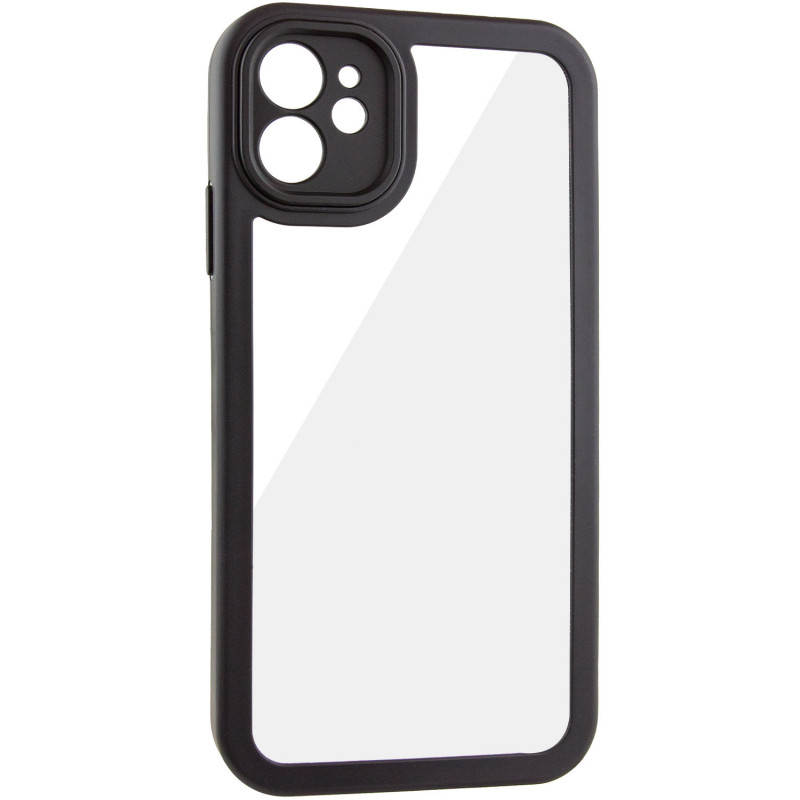 Фото TPU чохол Transparent + Colour 1,5mm на Apple iPhone 11 (6.1") (Black) в маназині vchehle.ua