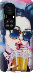 Чохол Арт-дівчина в окулярах на Huawei P50