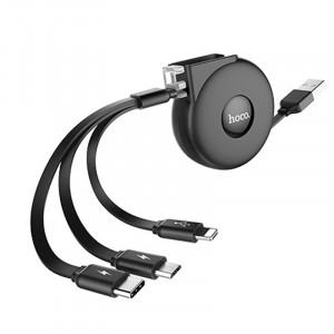 Дата кабель Hoco U50 3in1 Lightning-microUSB-Type-C (1m)