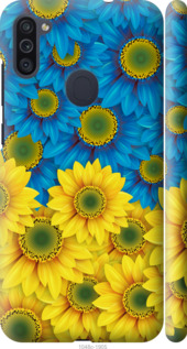 Чехол Жёлто-голубые цветы для Samsung Galaxy A11 A115F