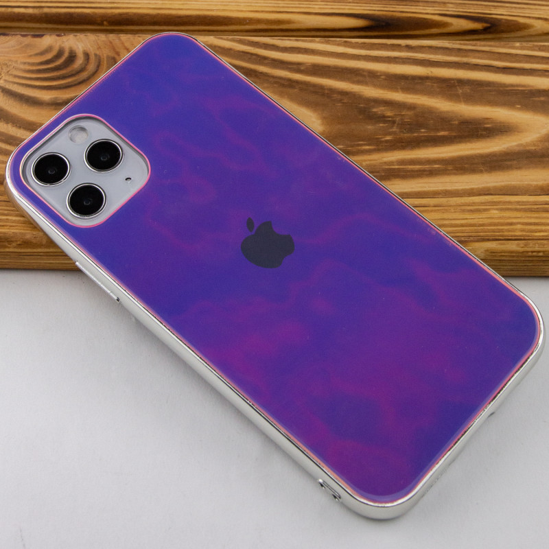 Фото Уценка TPU+Glass чехол Gradient Rainbow с лого для Apple iPhone 11 Pro Max (6.5") (Царапина / Фиолетовый) на vchehle.ua