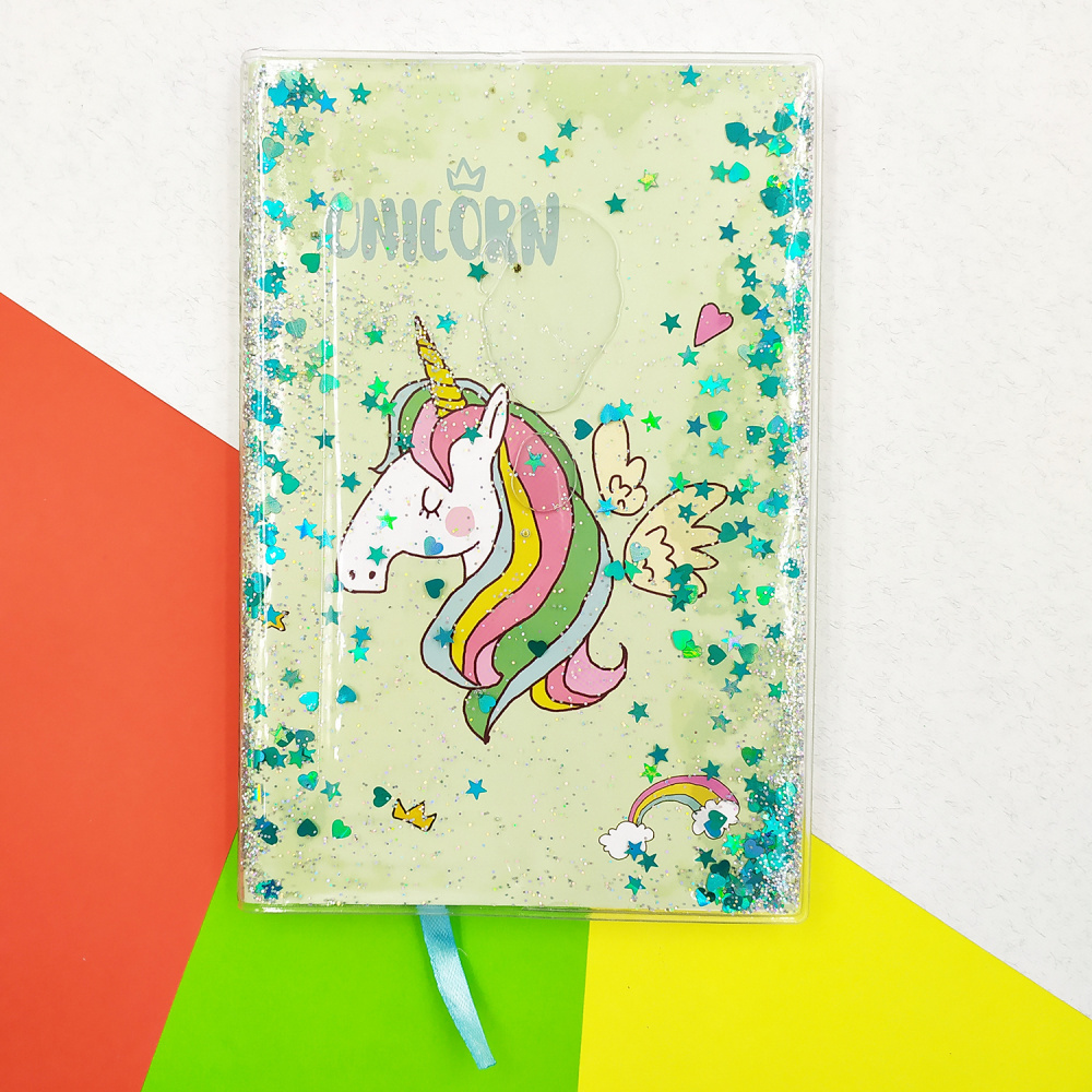 Блокнот with Sparkles and Water Unicorn Enjoy