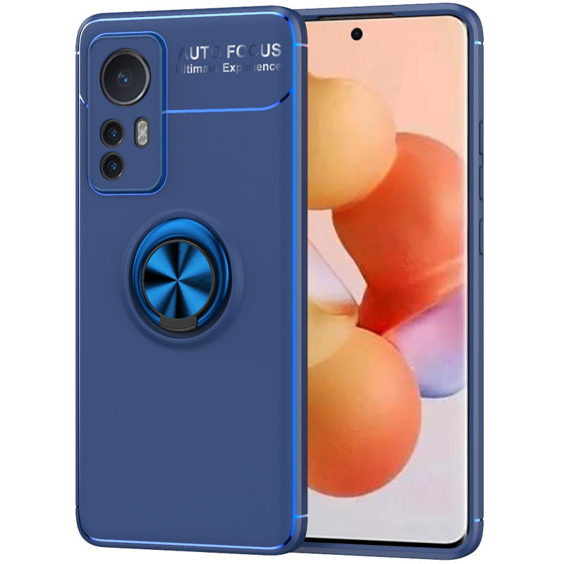 TPU чохол Deen ColorRing під магнітний тримач (opp) на Xiaomi 12T / 12T Pro (Синій / Синій)