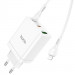 СЗУ Hoco N33 Start PD35W+QC3.0 (1USB-A/2C) + кабель Type-C to Lightning (White) в магазине vchehle.ua