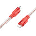 Фото Дата кабель Hoco X99 Crystal Junction PD 27W Type-C to Lightning (1.2m) (Red) на vchehle.ua