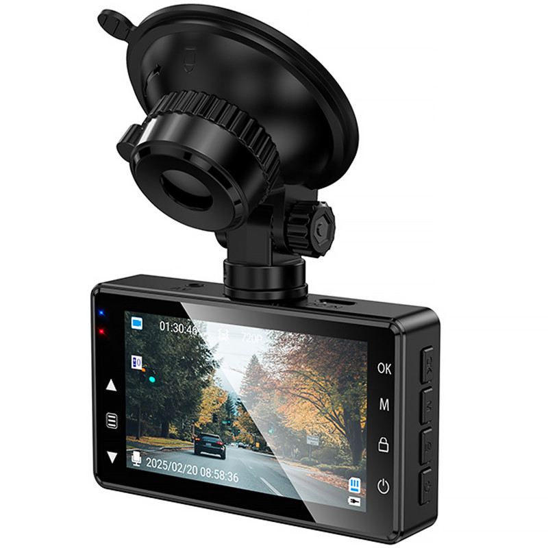 Фото Видеорегистратор Hoco DV14 3-inch screen display driving recorder (720P) (Metal gray) на vchehle.ua